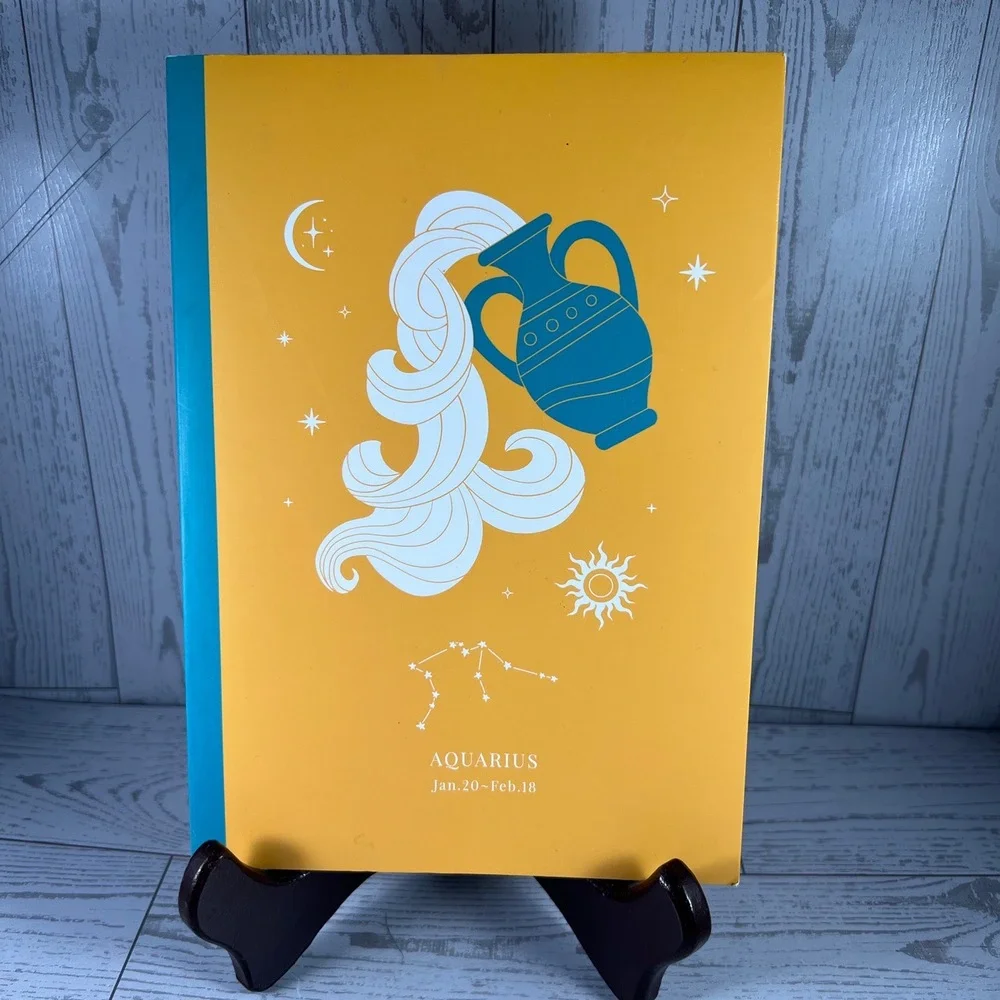 Modern Expressions Notebook Aquarius Zodiac Illustrated Ruled Office Celestial
